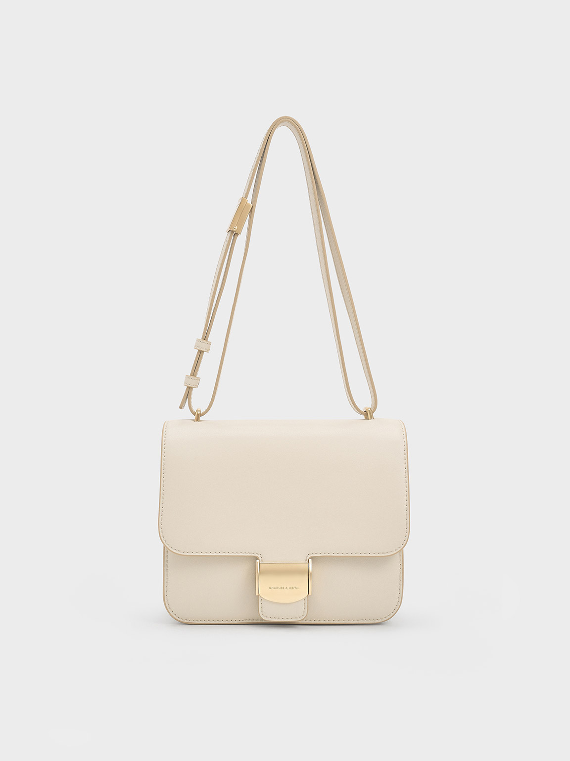 Shop Charles & Keith - Violetta Boxy Bag In Beige