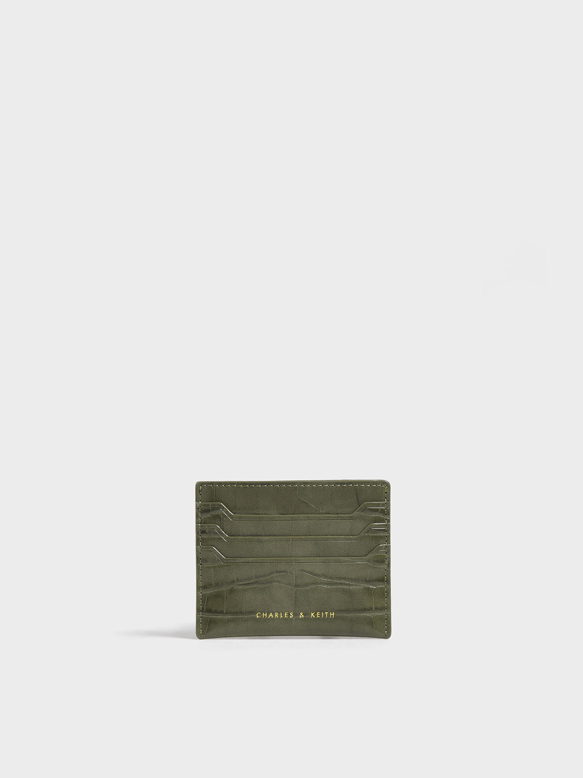 Black Croc-Effect Long Wallet - CHARLES & KEITH International