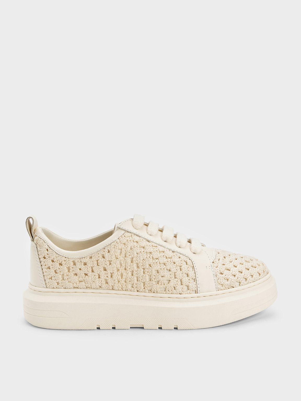 CHARLES KEITH Sneakers & Chalk Leather & - US Crochet