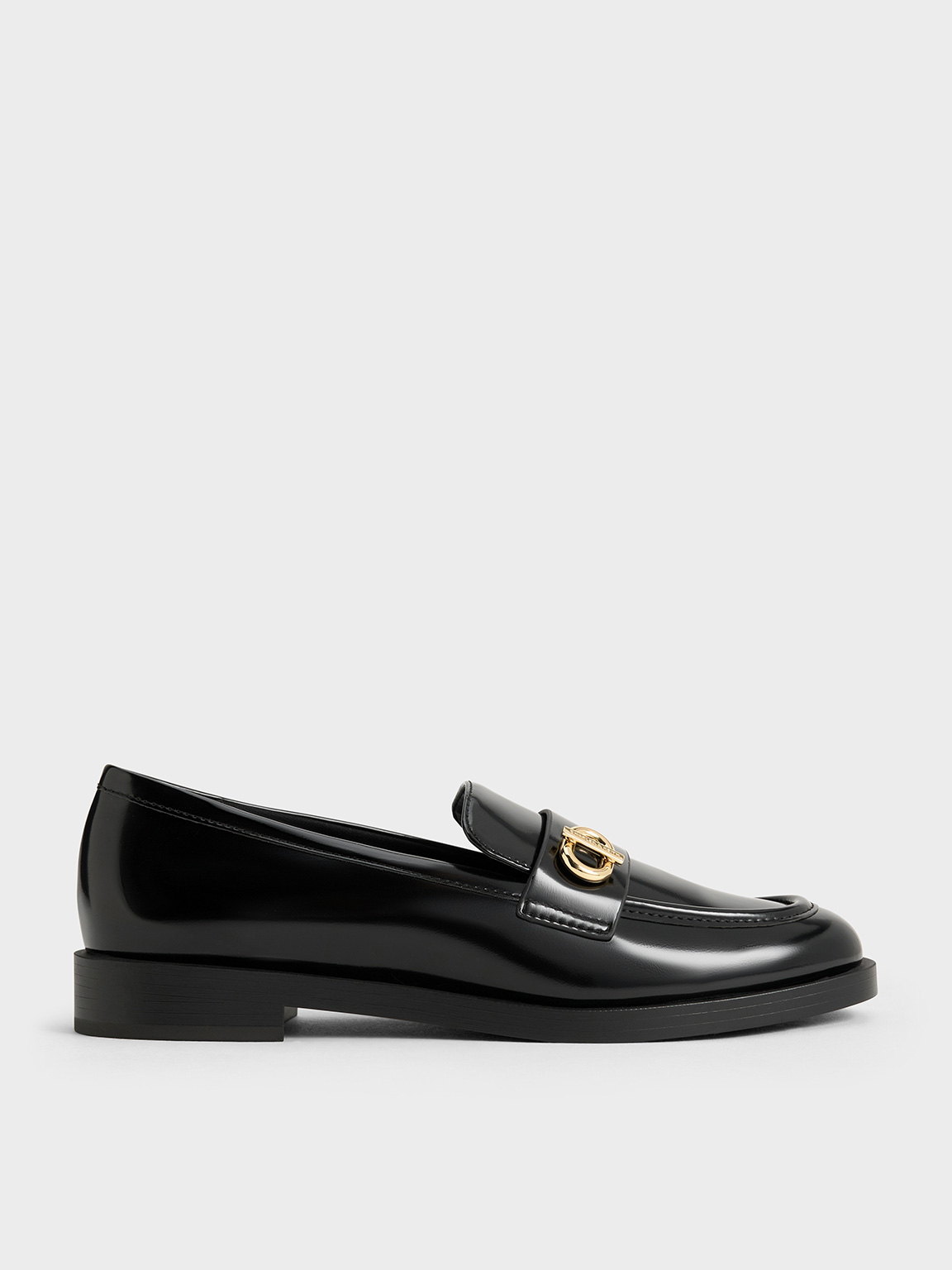 Black Box Metallic-Accent Loafers - CHARLES & KEITH US