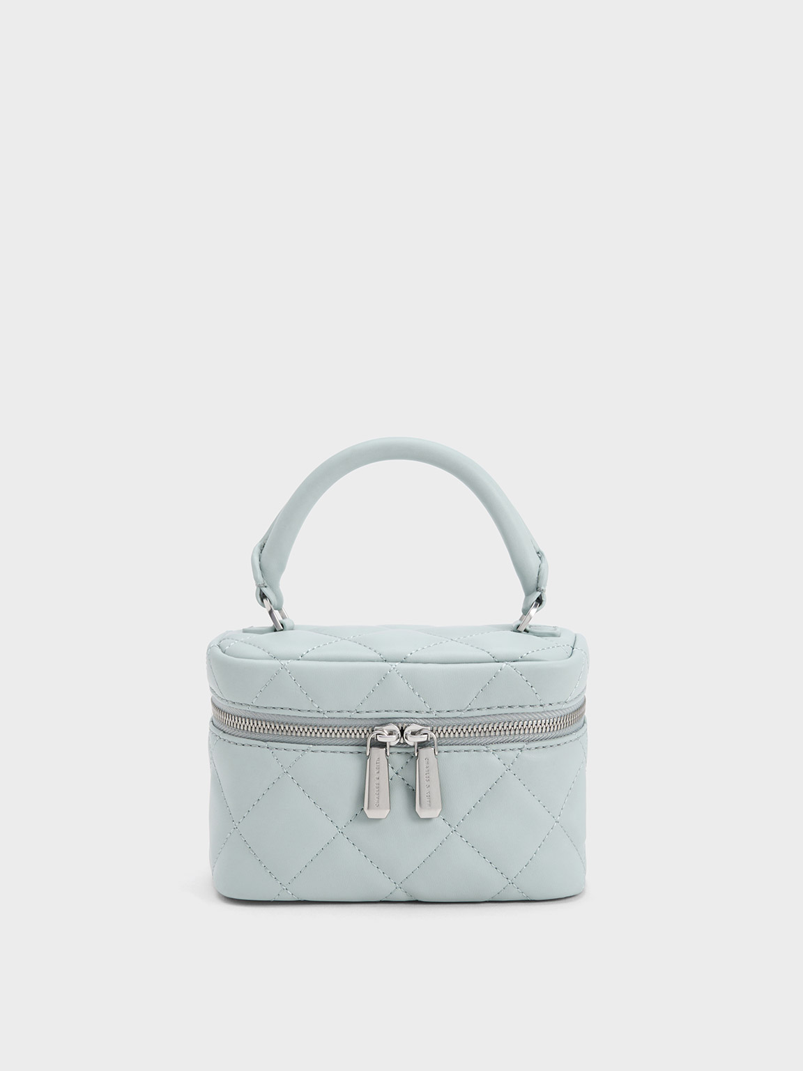 Stblue Quilted Two-Way Zip Mini Bag | CHARLES & KEITH