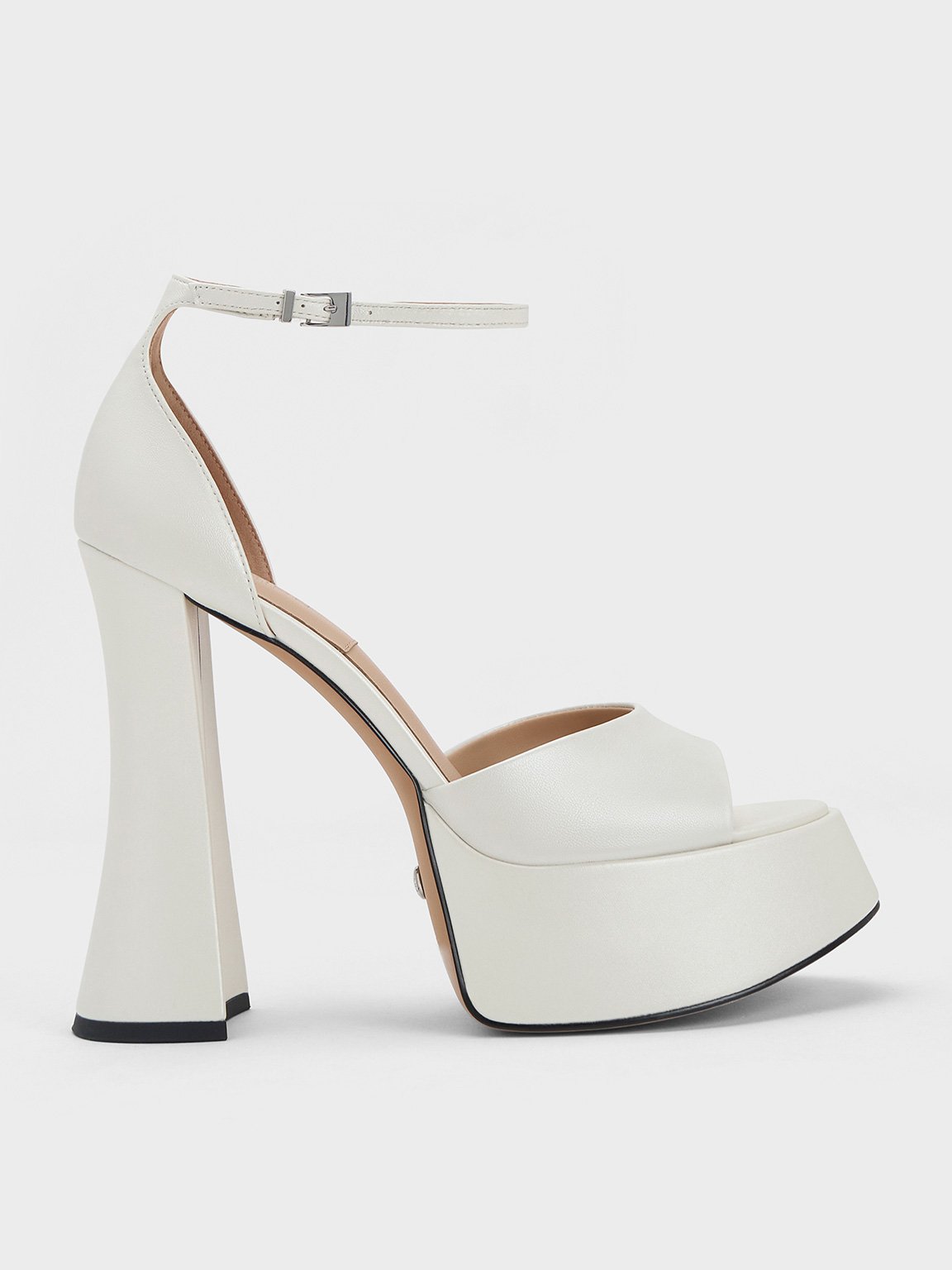 Retro Style White Platform Heels For Women & Girls