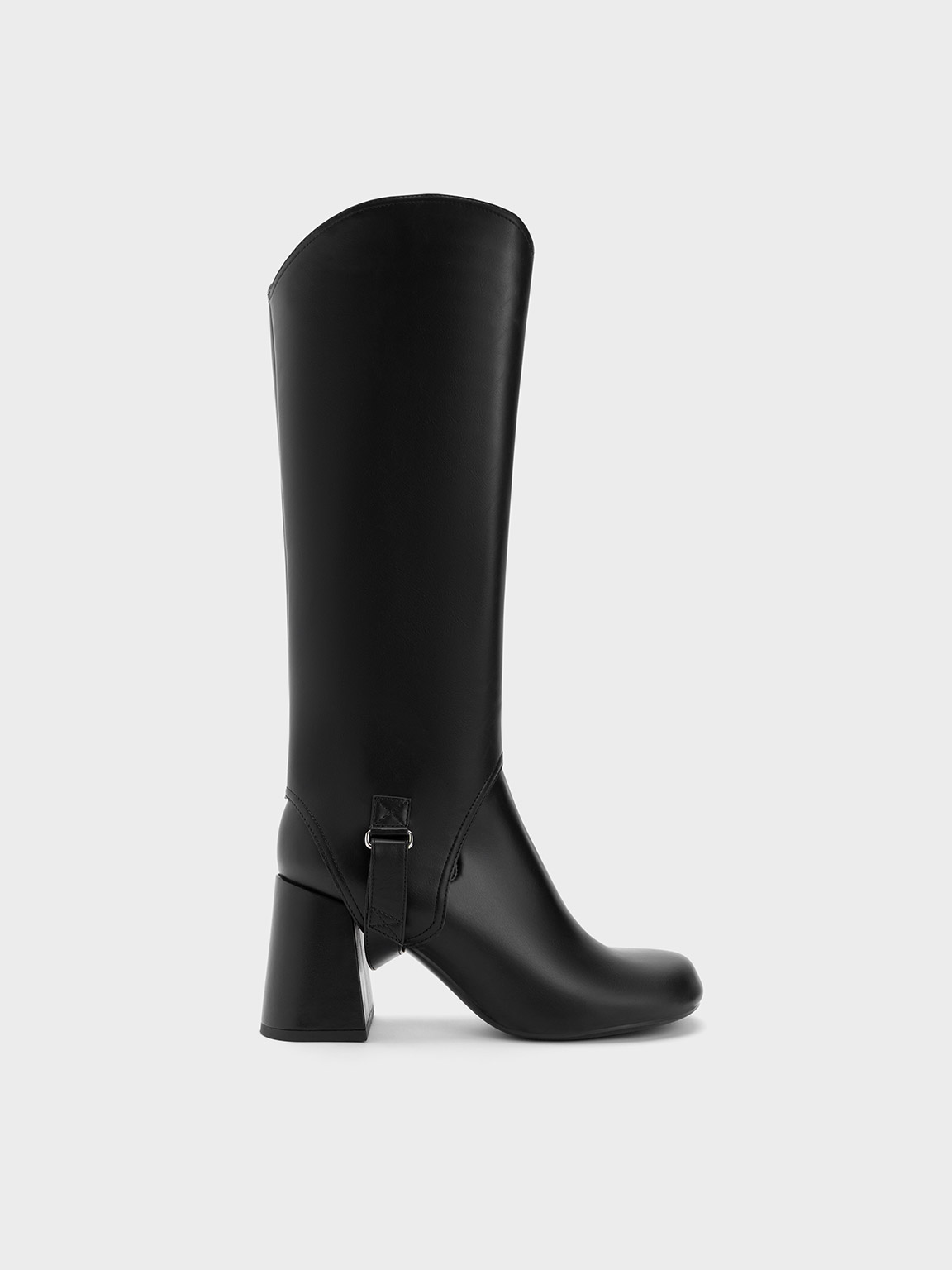 Charles & Keith Gigi Block Heel Knee-high Boots In Black