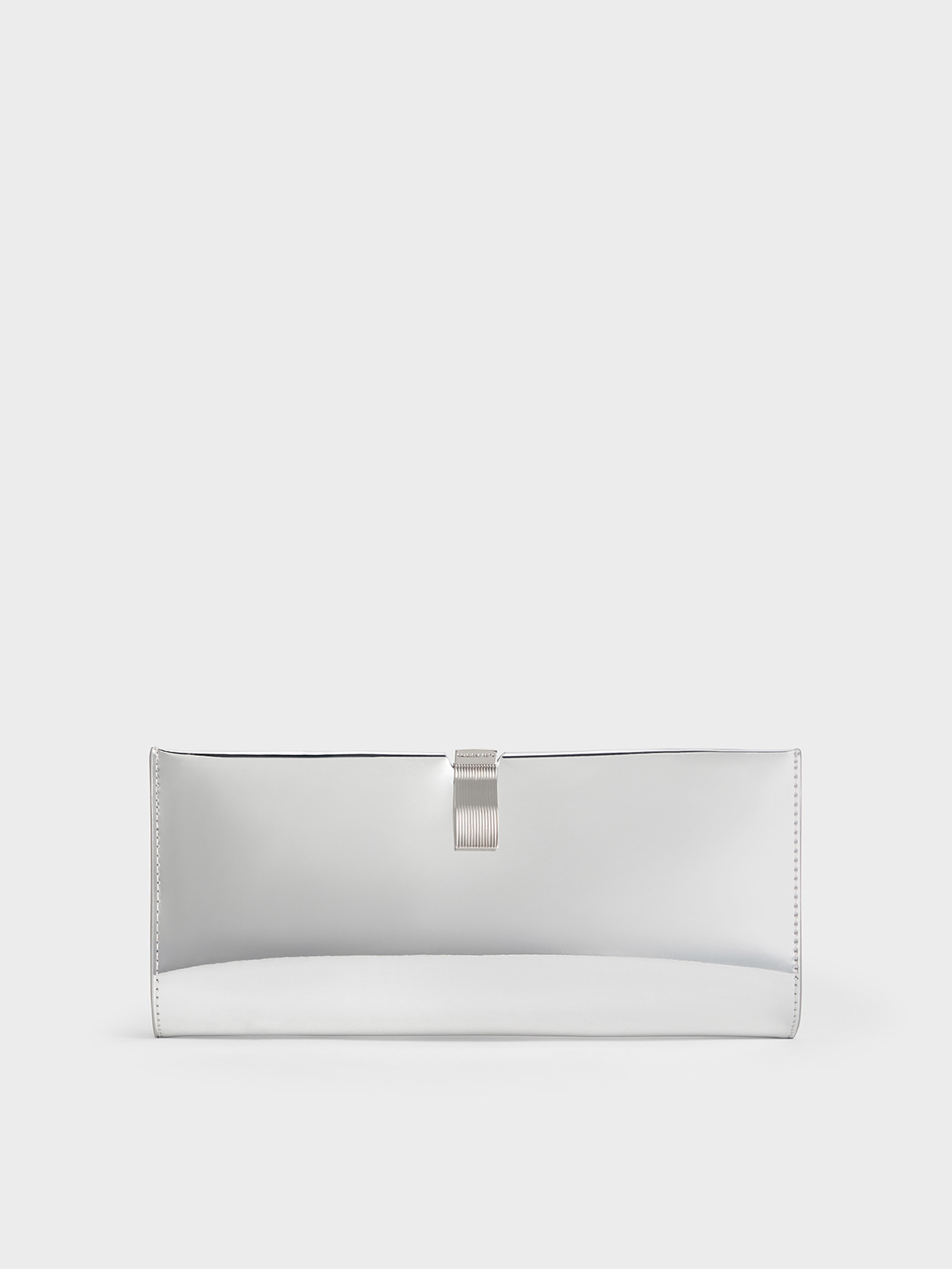 Metallic silver clutch sale