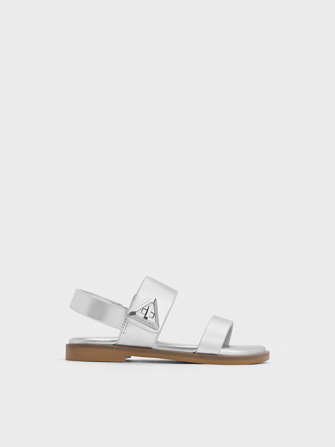 Silver Girls' Trice Metallic Accent Sandals - CHARLES & KEITH MY