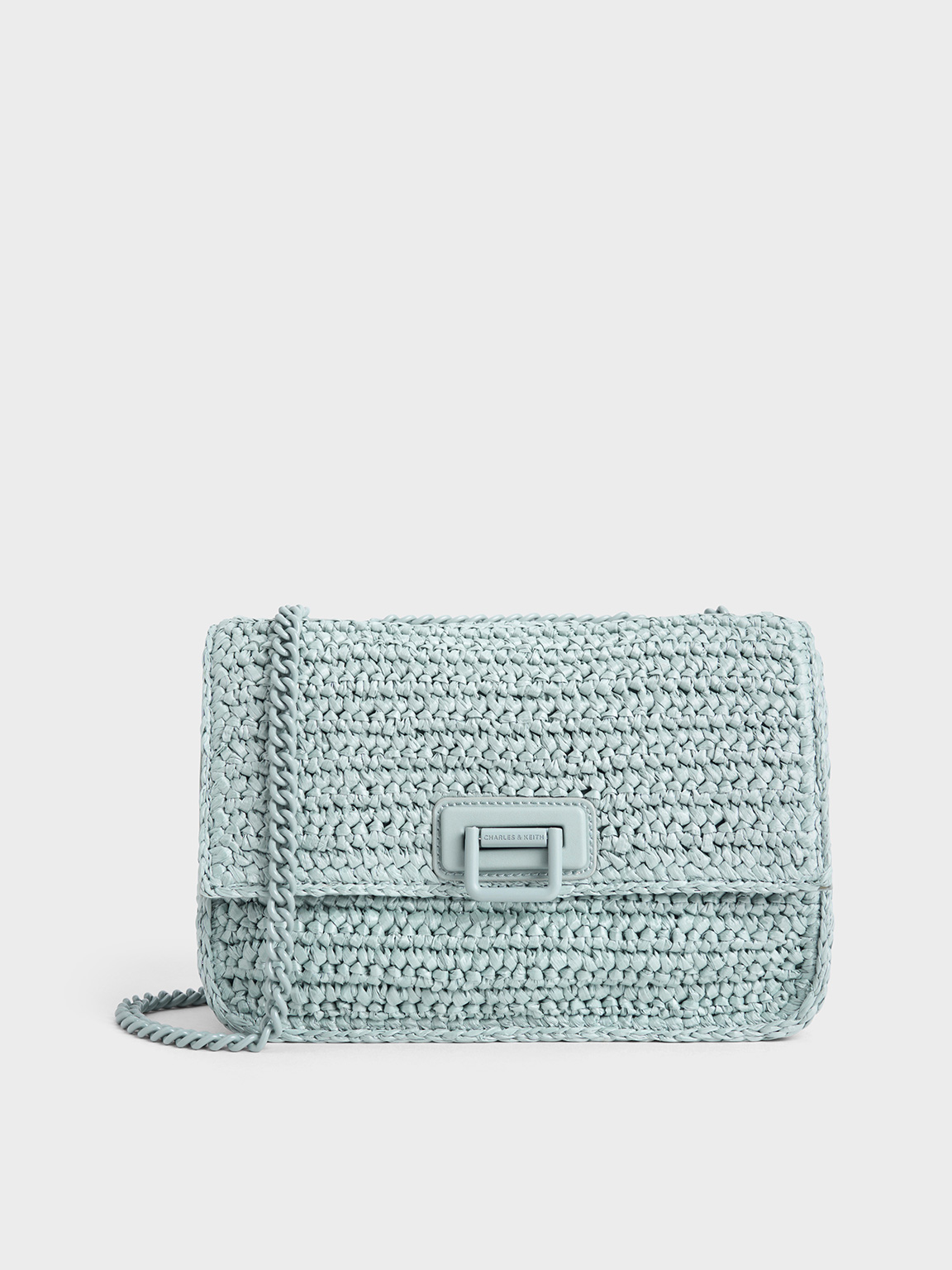 Sage Green Neva Woven Chain-Handle Shoulder Bag - CHARLES & KEITH US