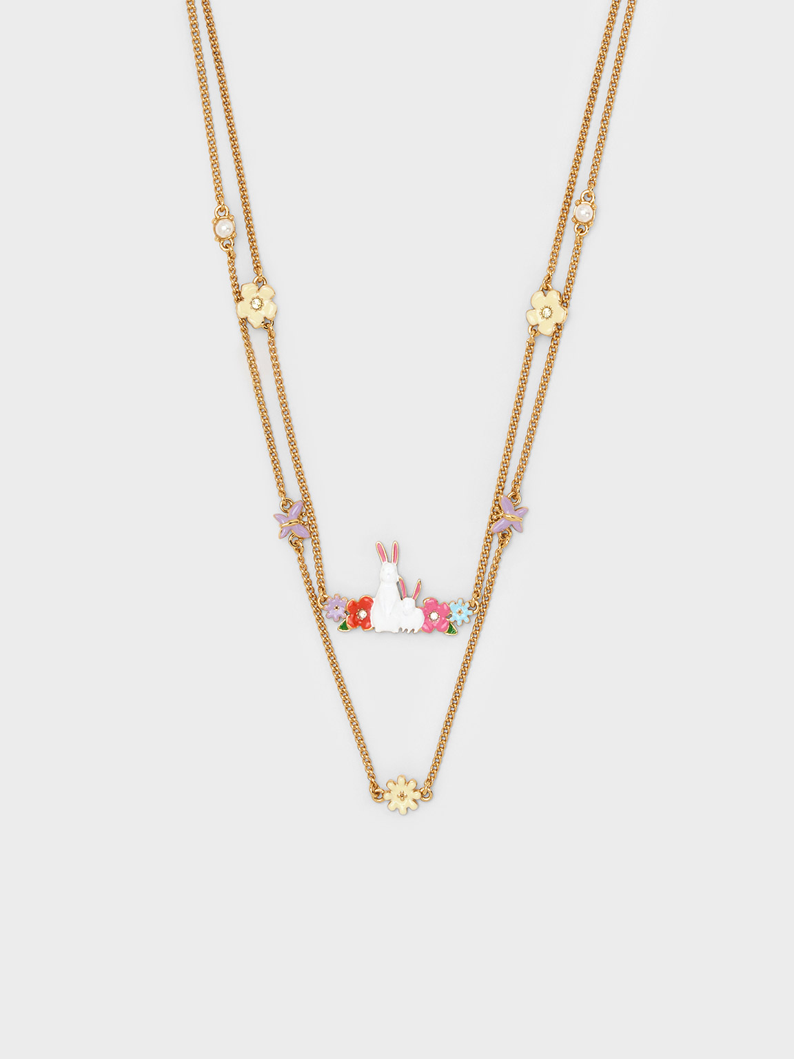 Multicoloured Rabbit Flower Necklace | CHARLES & KEITH