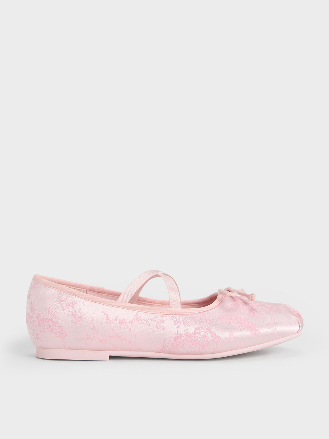 Charles & Keith - Girls' Crossover-strap Ballet Flats In Light Pink
