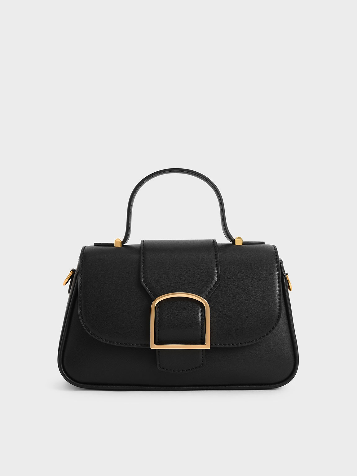 Charles & Keith Curved Top Handle Crossbody Bag In Black | ModeSens