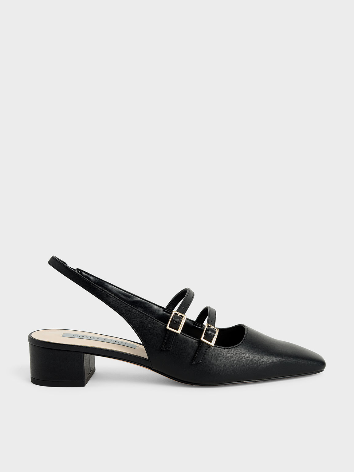 Charles & Keith Slingback Mary Janes In Black | ModeSens
