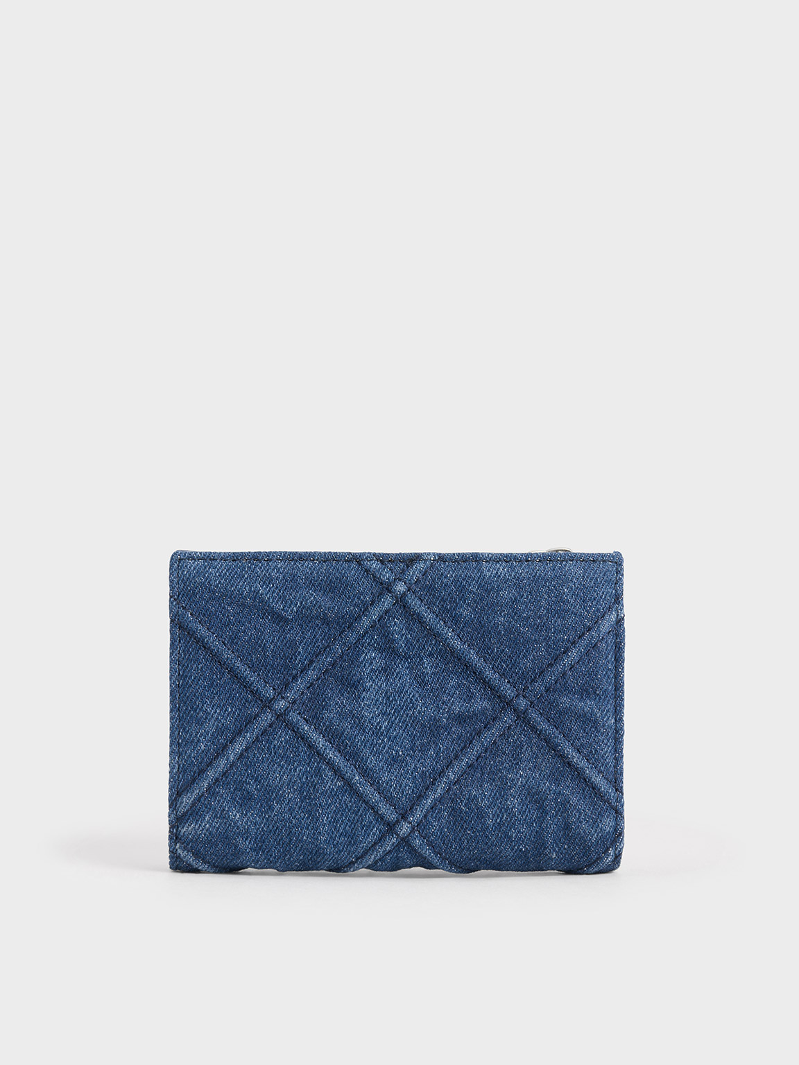 Denim Blue Eleni Denim Quilted Wallet - CHARLES & KEITH 