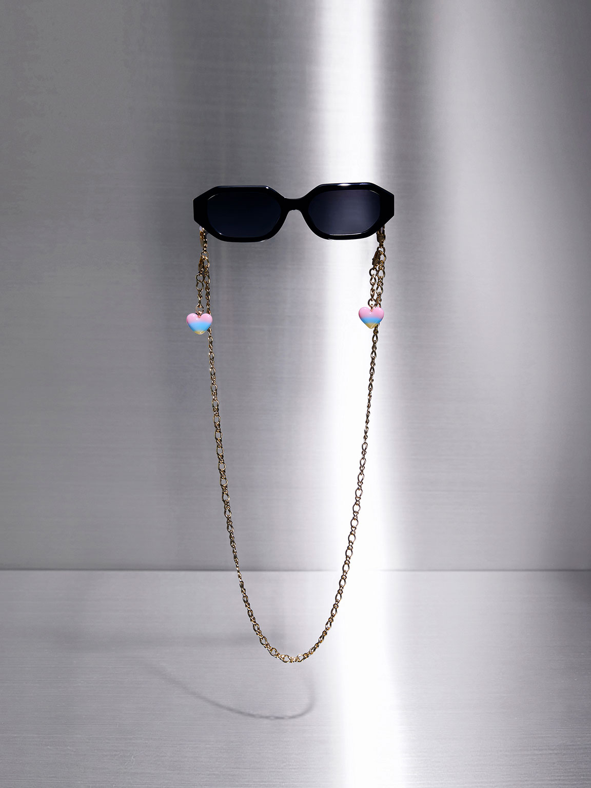 Gold Rainbow KEITH Eyewear CHARLES & US Chain Heart-Embellished 