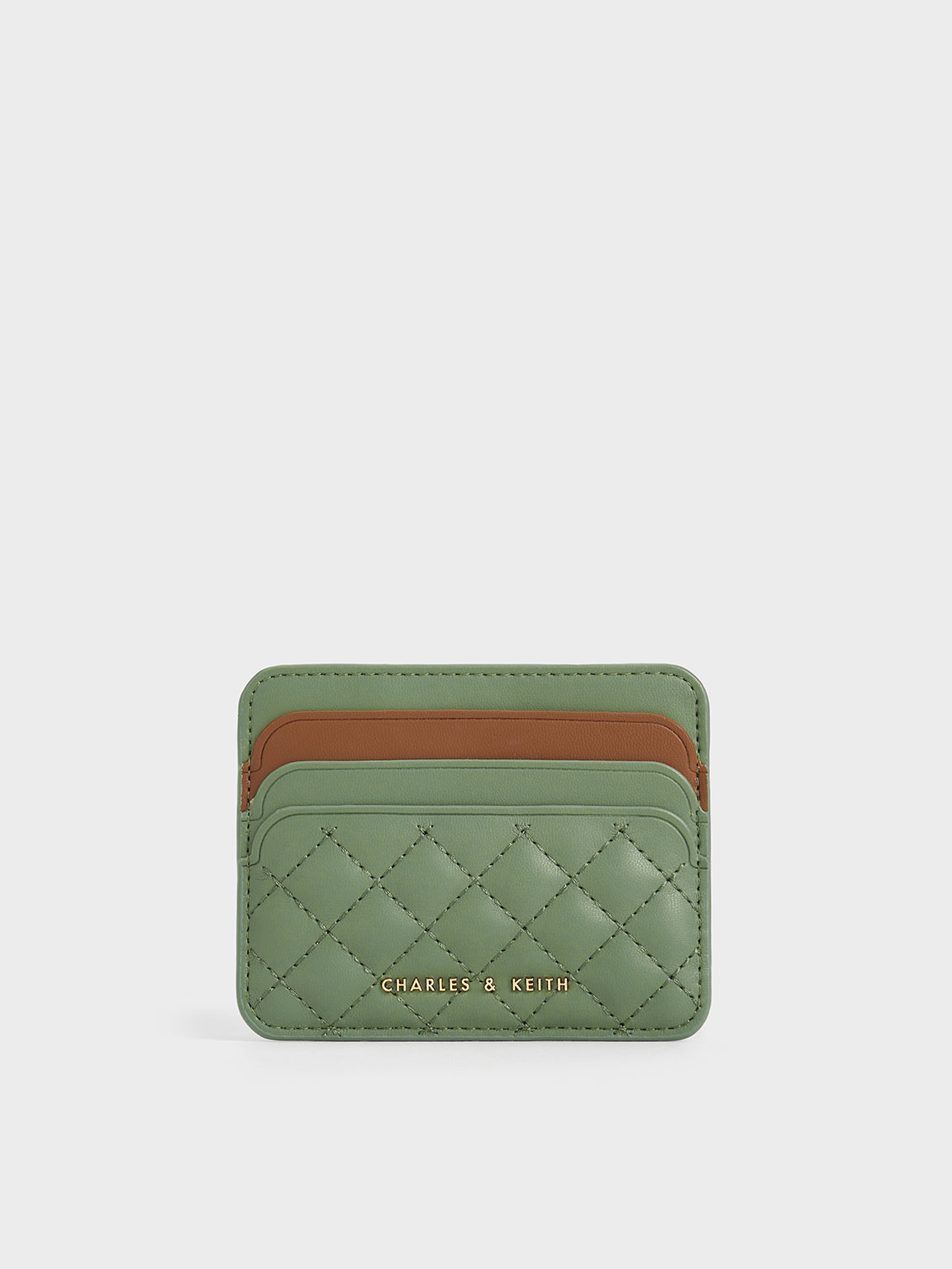 Mint Green Quilted Card Holder - CHARLES & KEITH IN