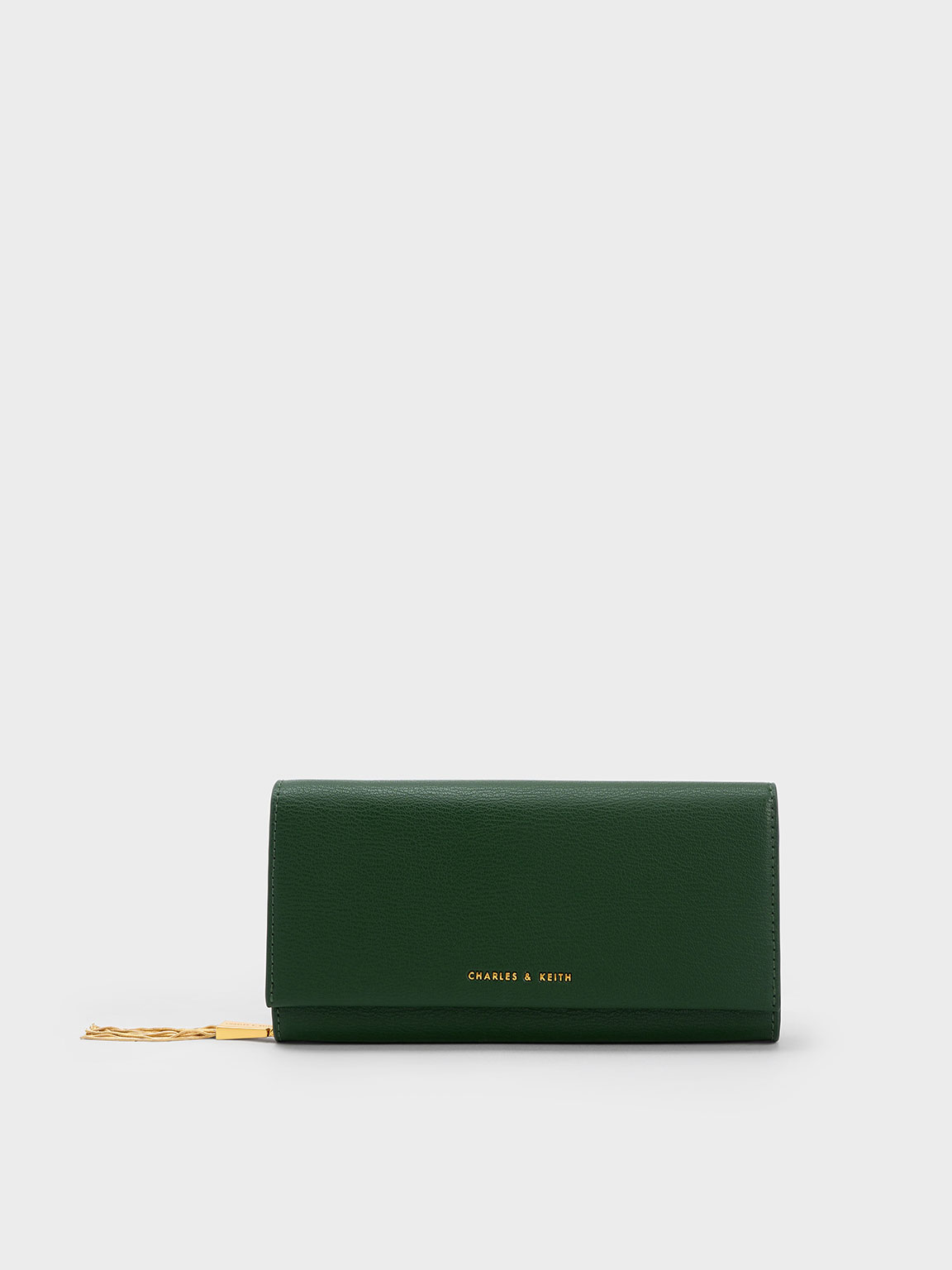 Buy Charles & Keith Tassel Detail Long Wallet In Green