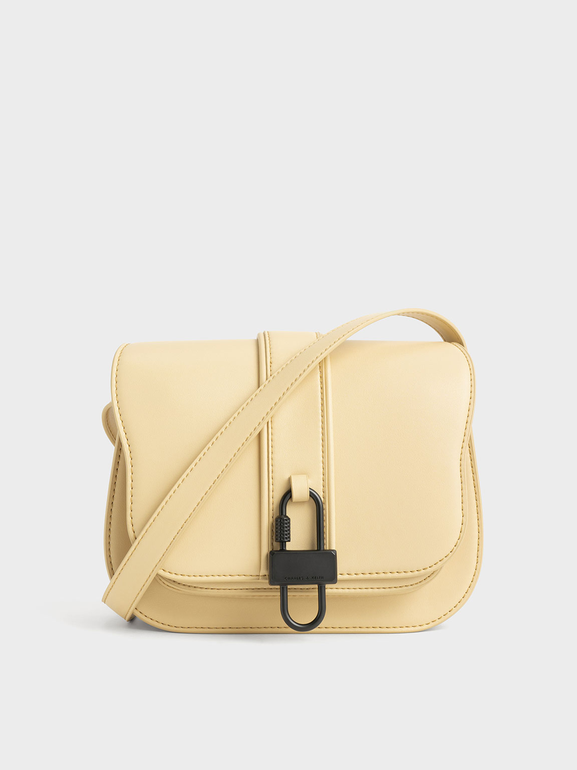 Balta Padlock Crossbody Bag - Beige