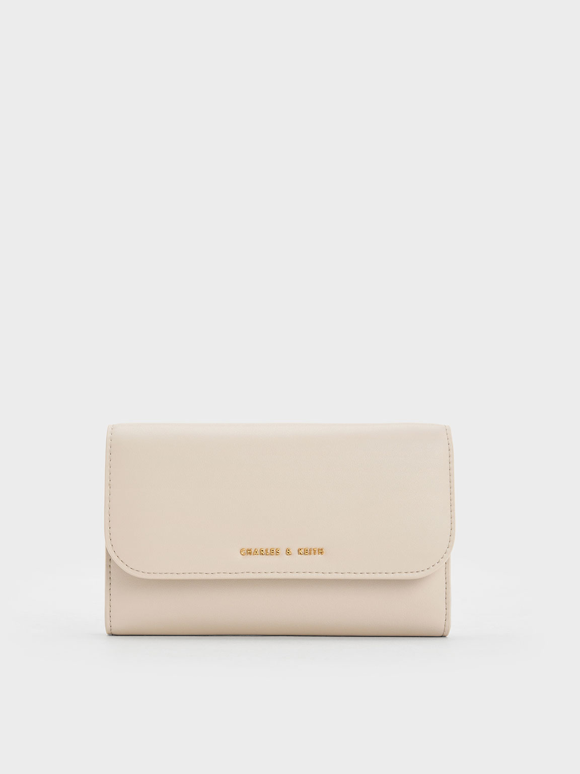 Ivory Magnetic Front Flap Long Wallet - CHARLES & KEITH US