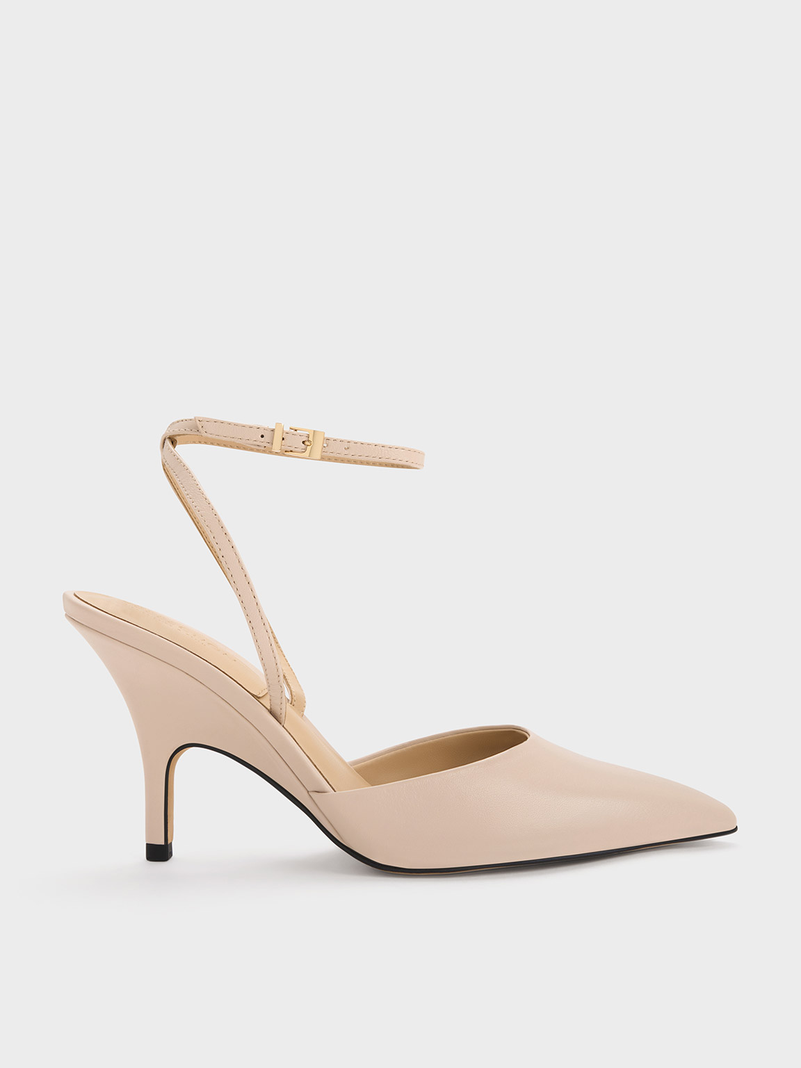 Nude Jemma Patent Platform Ankle-Strap Pumps - CHARLES & KEITH US