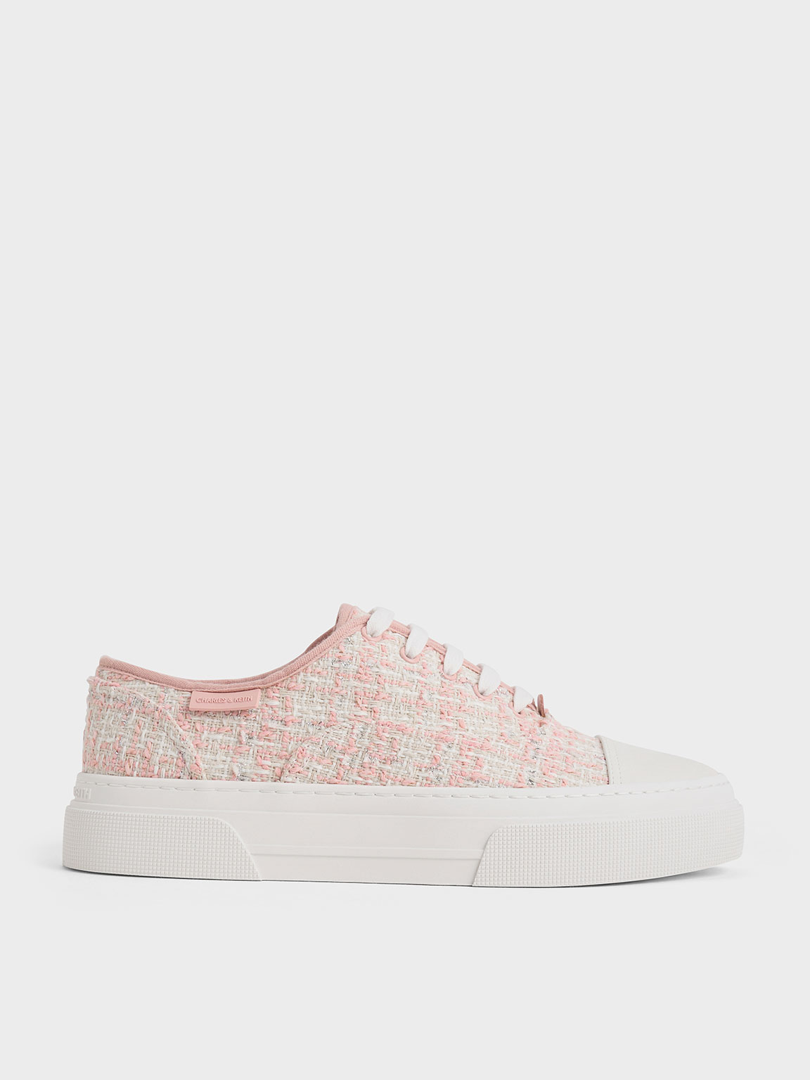 Light Pink Joshi Tweed Sneakers - CHARLES & KEITH CL