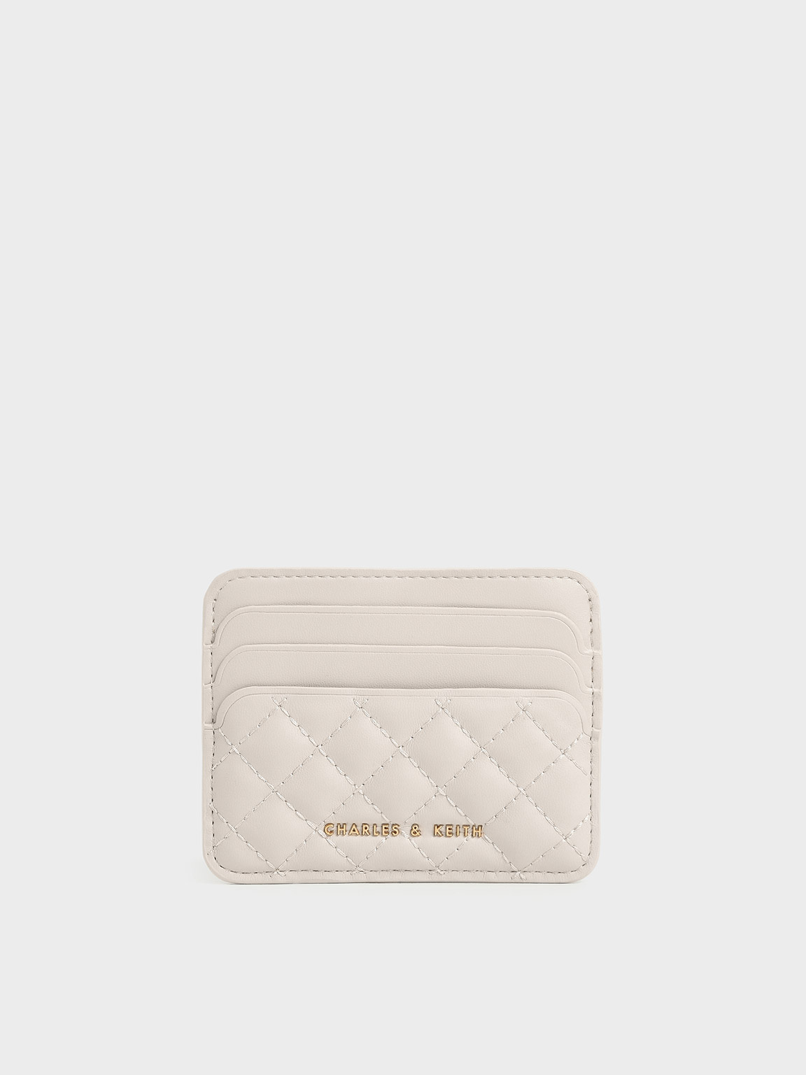 Ivory Cleo Quilted Card Holder - CHARLES & KEITH HK