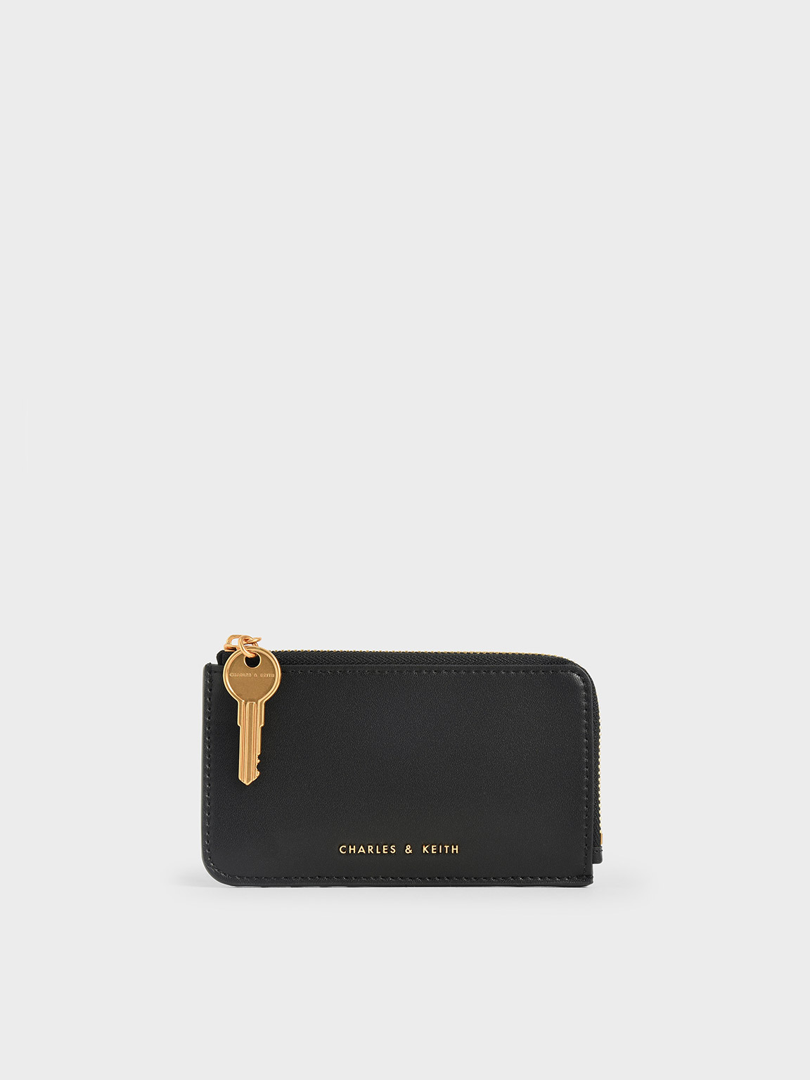 Black Zip-Around Mini Wallet - CHARLES & KEITH SG