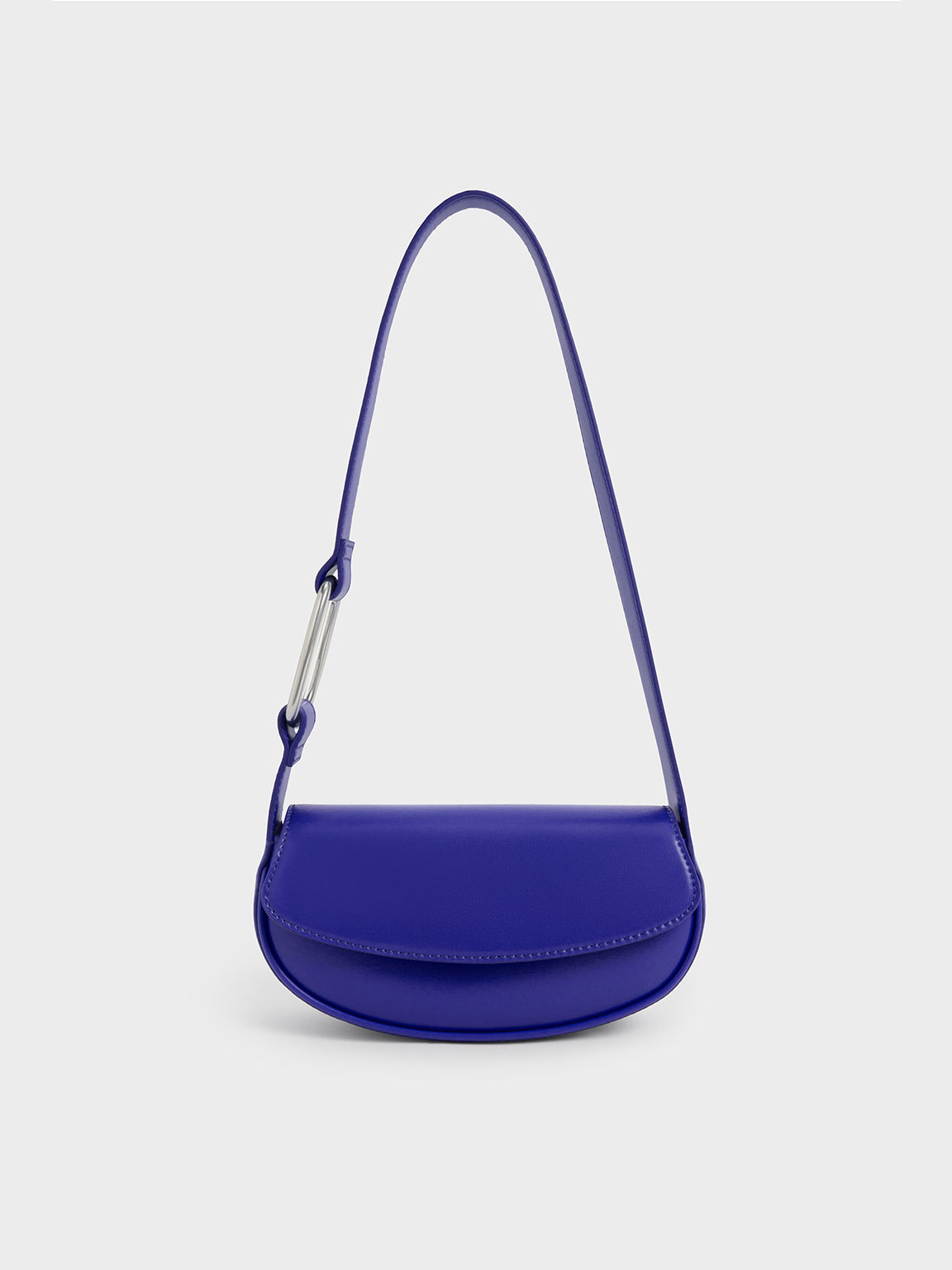 Charles & Keith Clover Curved Shoulder Bag In Fuchsia