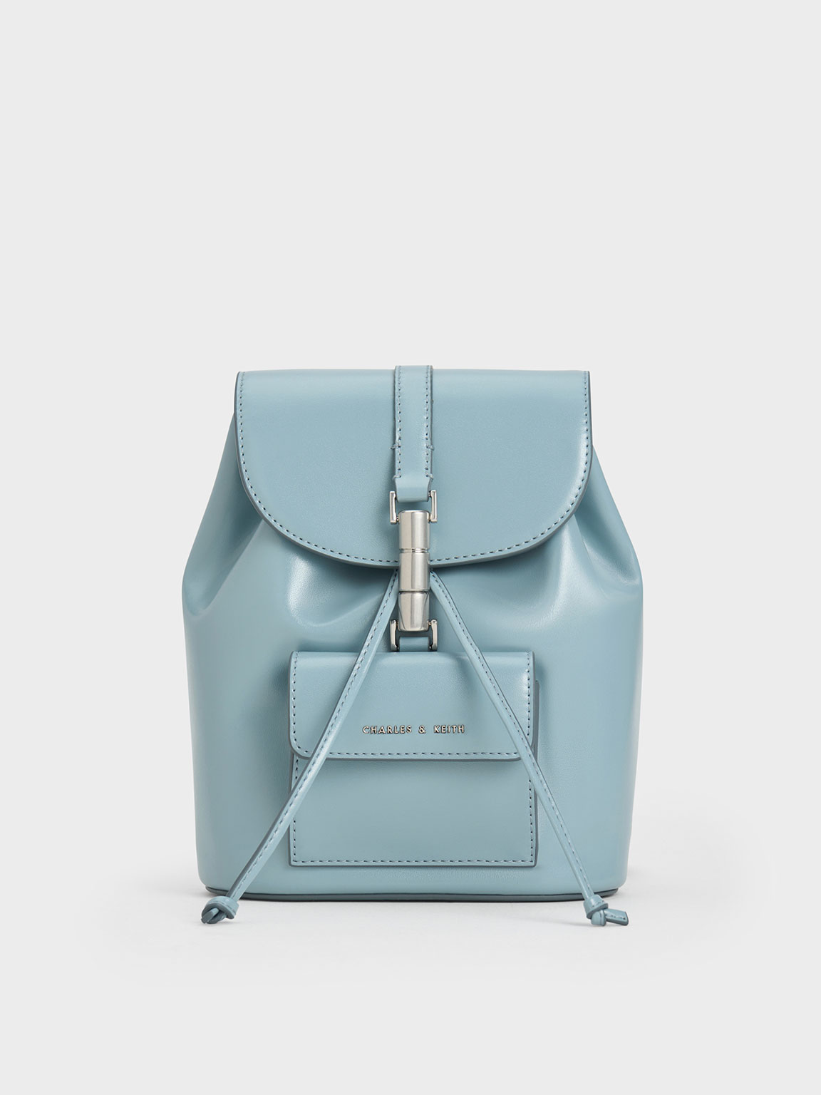 Slate Blue Cesia Metallic Accent Backpack | CHARLES & KEITH