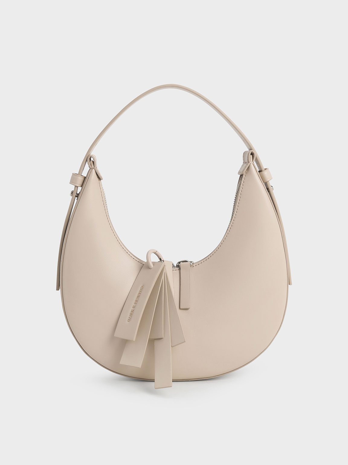 Oat Carey Crescent Hobo Bag - CHARLES & KEITH US