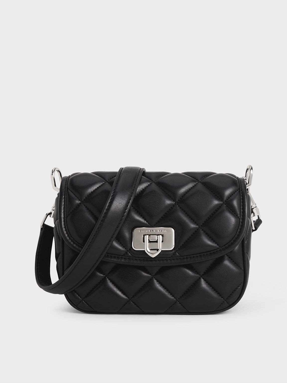 Black Cressida Quilted Crossbody Bag CHARLES KEITH CA