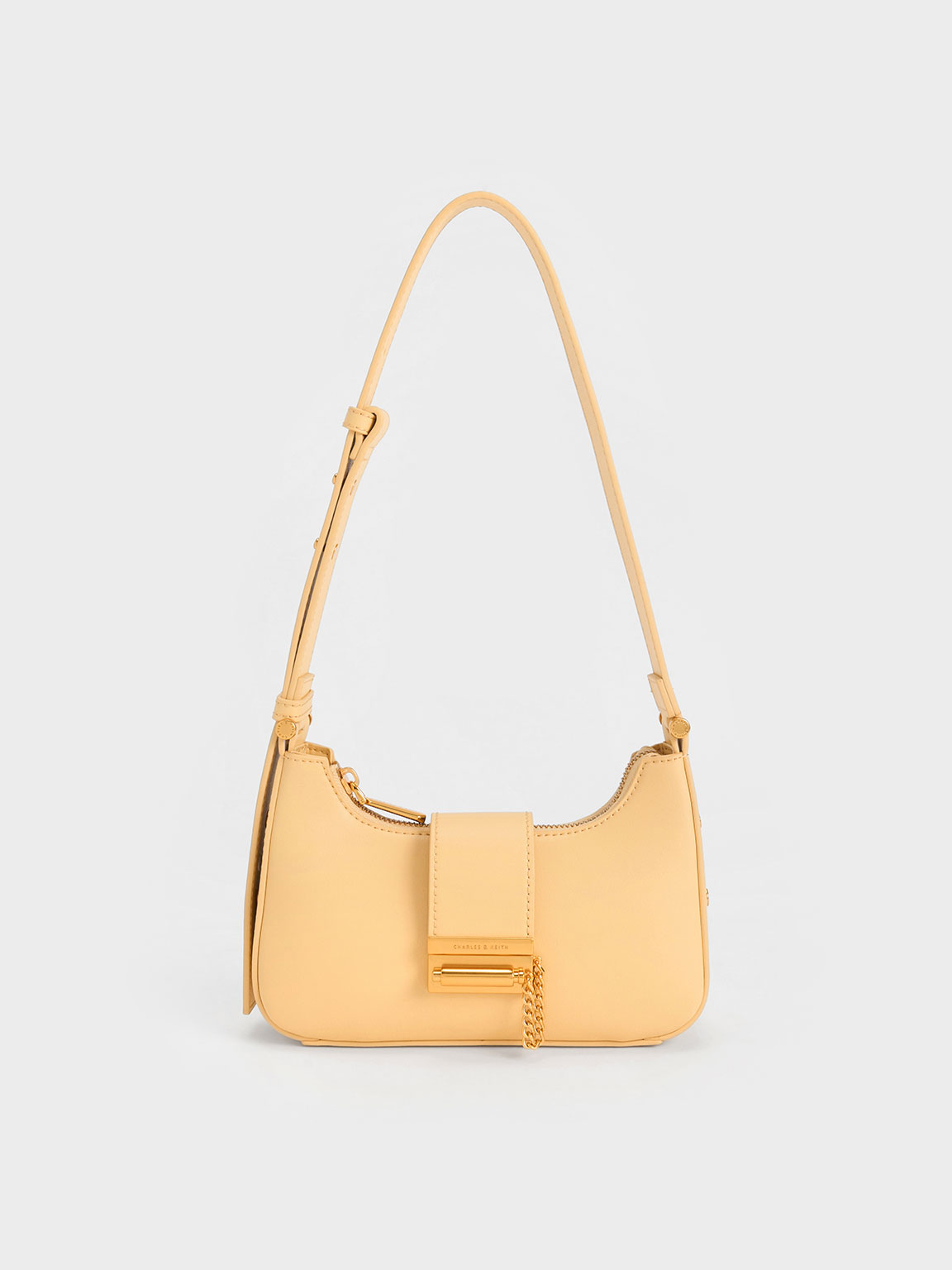 Beige Metallic Accent Belted Bag CHARLES KEITH