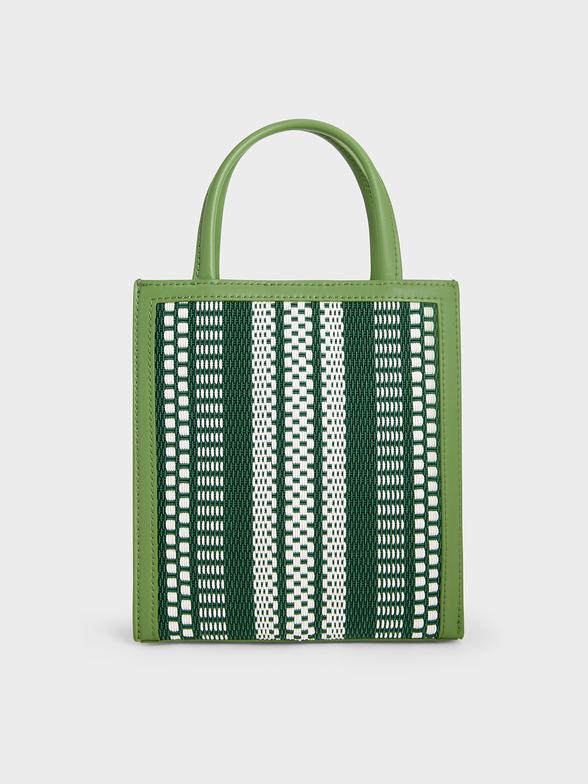 Lime Woven Double Handle Tote Bag - CHARLES & KEITH KH