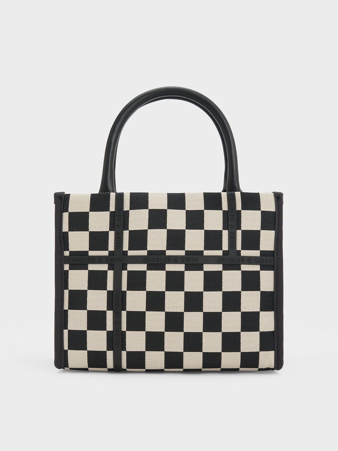 OFF-WHITE 1.4 Jitney Bag Checked Black White in Leather with