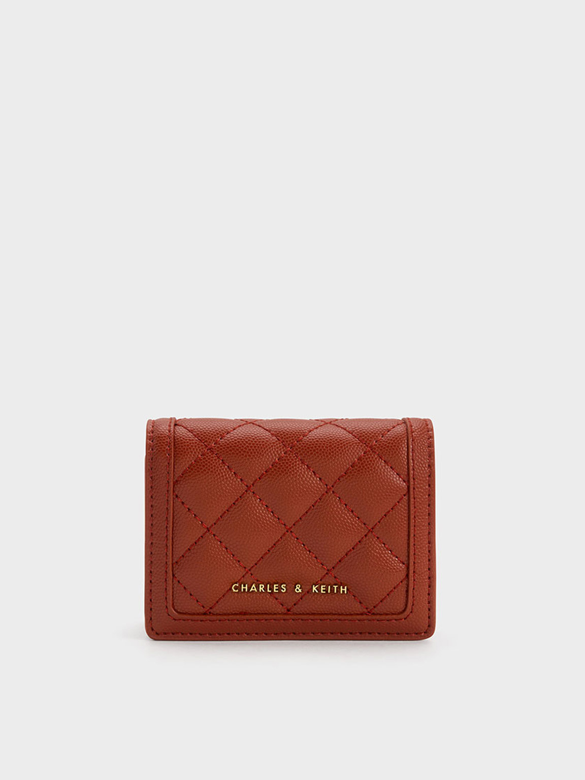 Brick Micaela Quilted Card Holder - CHARLES & KEITH MY