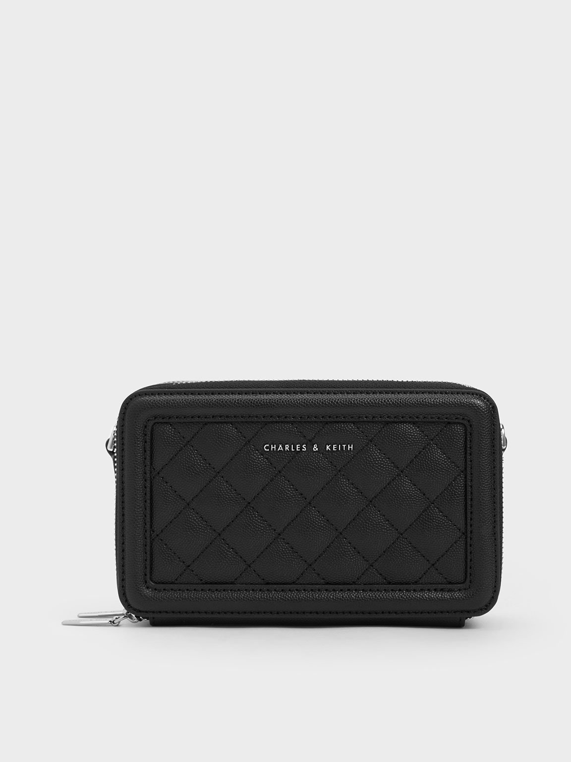 Noir Quilted Boxy Long Wallet - CHARLES & KEITH PH