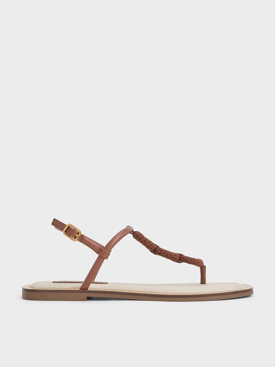 Raffia Ring Thong Sandals - Chalk