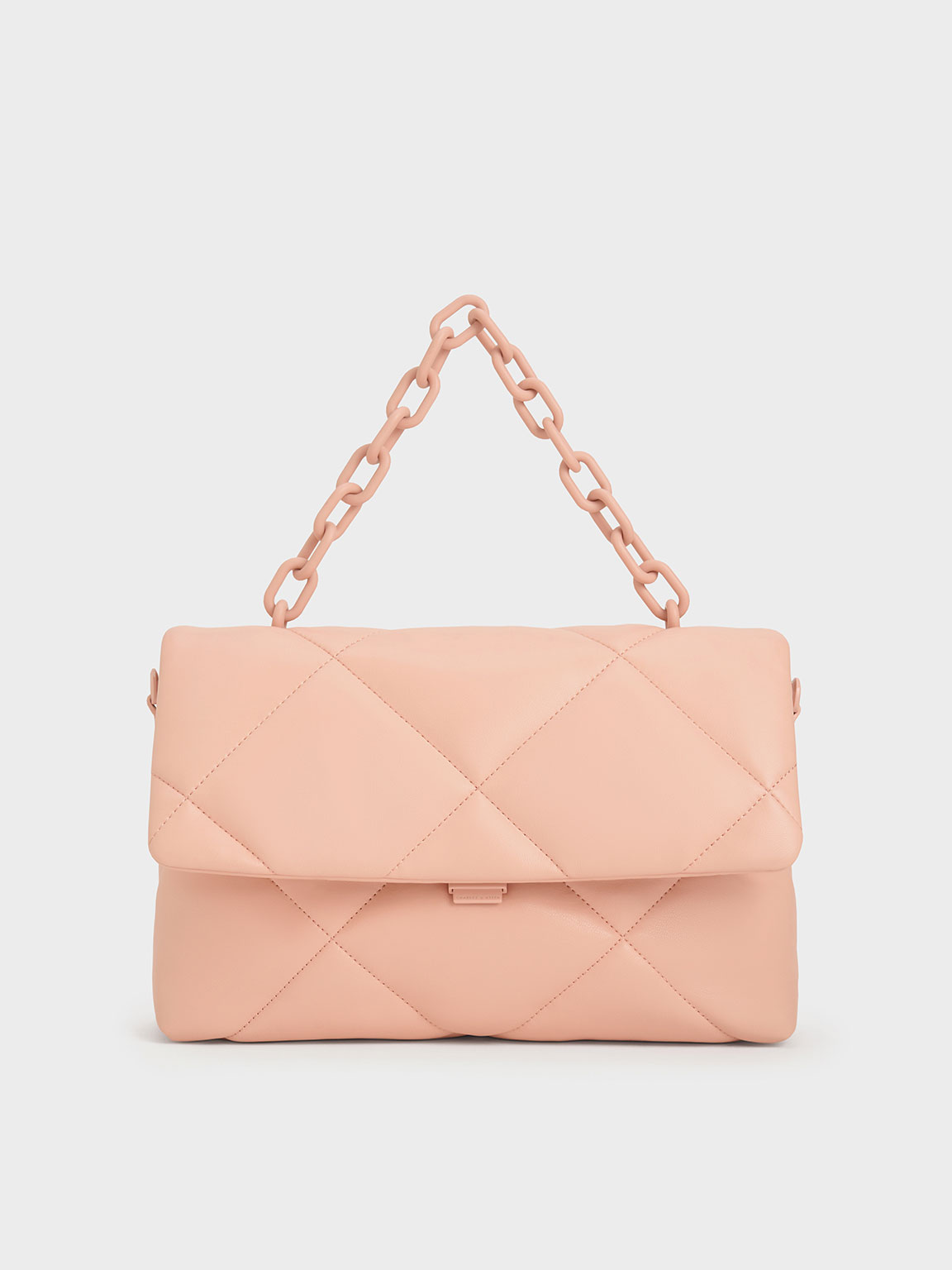 Pink Lin Puffy Chain Shoulder Bag - CHARLES & KEITH US