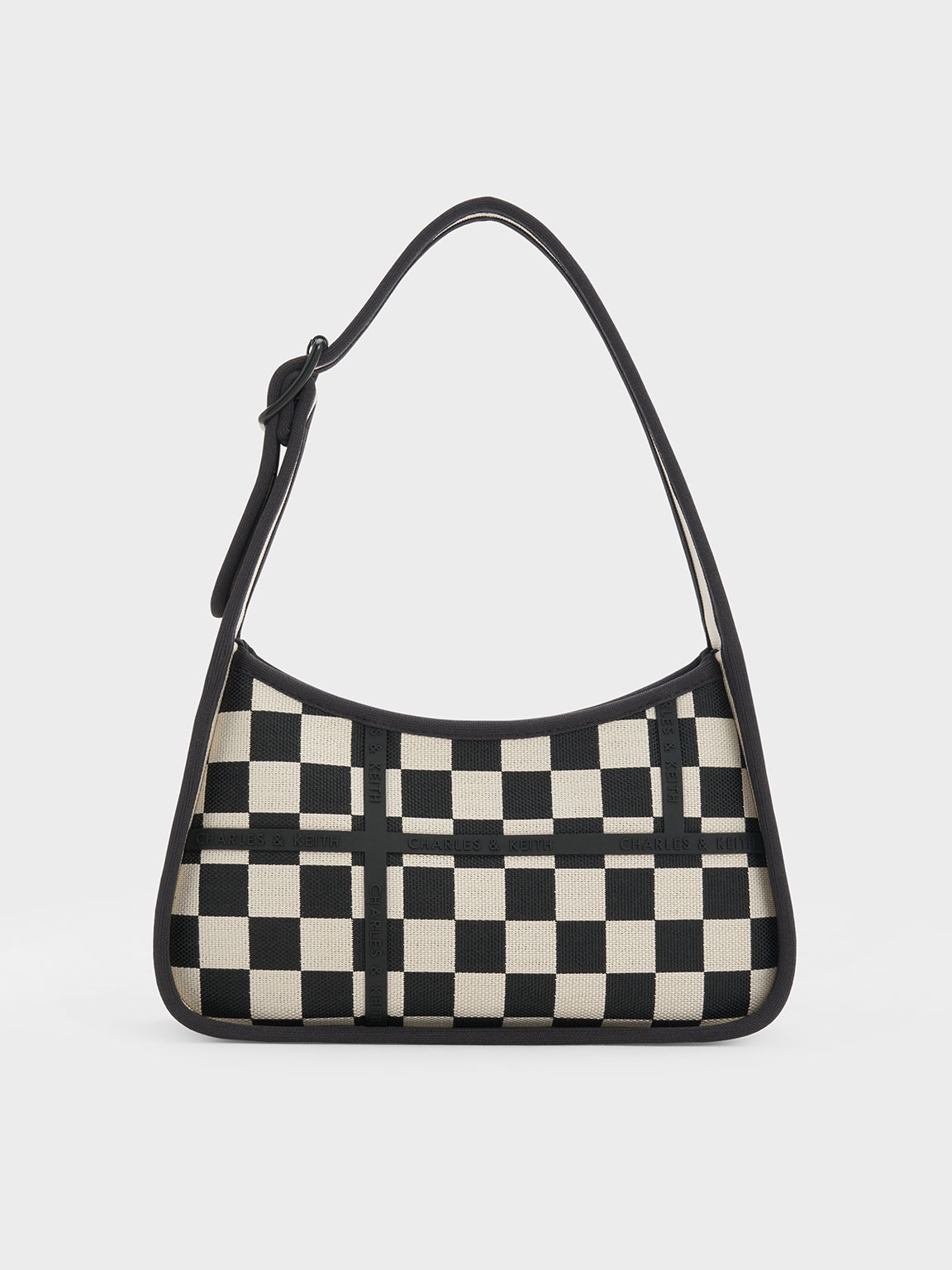 Timeless style checkered discount tote ivory bag