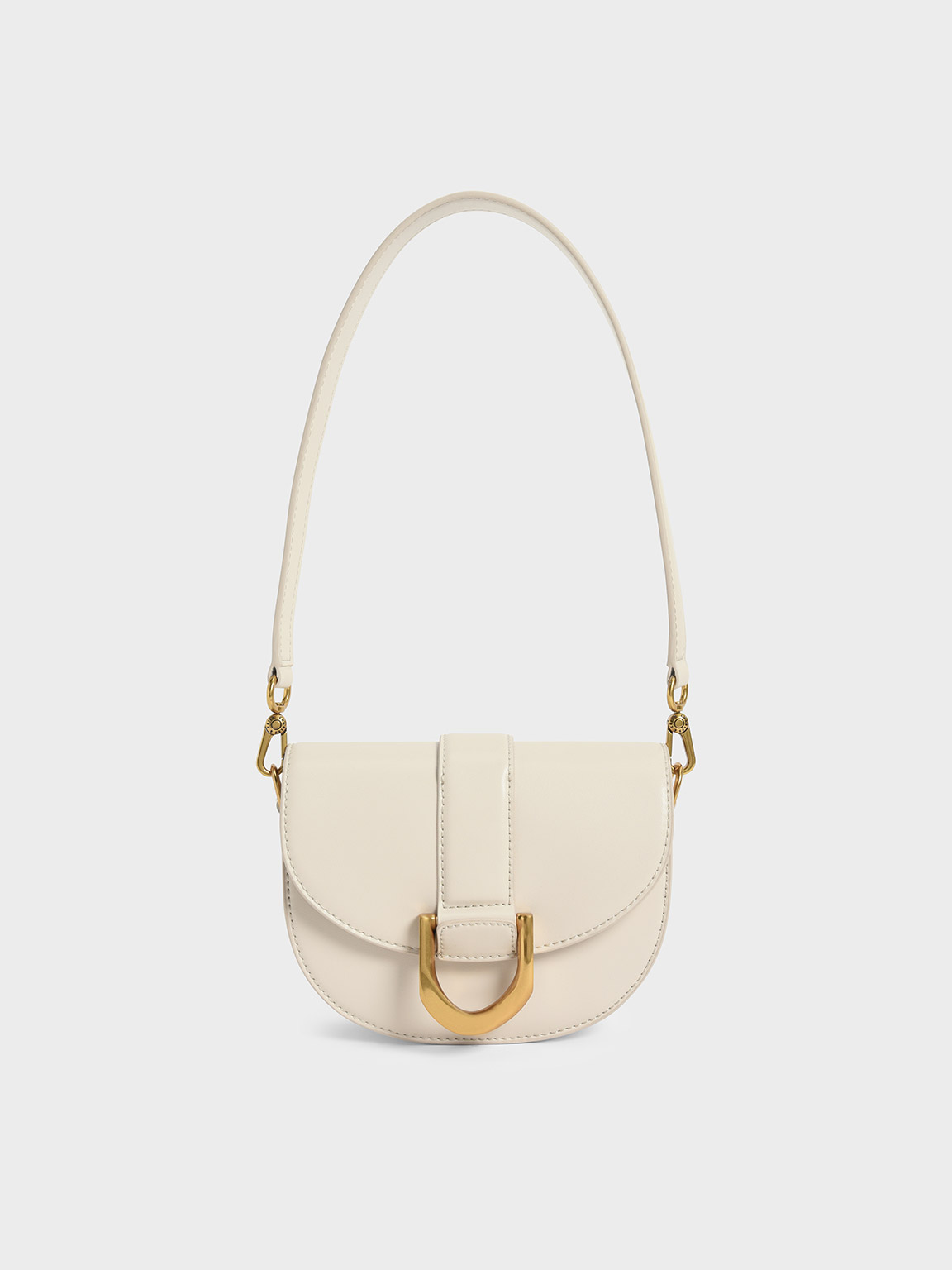 Cream Mini Gabine Saddle Bag - CHARLES & KEITH SG