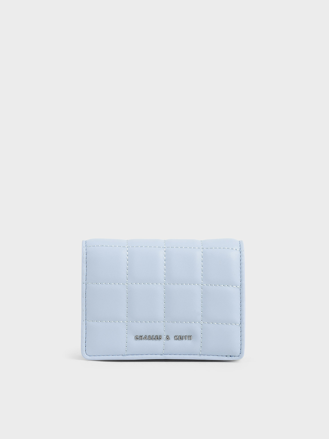 Light Blue Cassia Quilted Mini Wallet - CHARLES & KEITH US