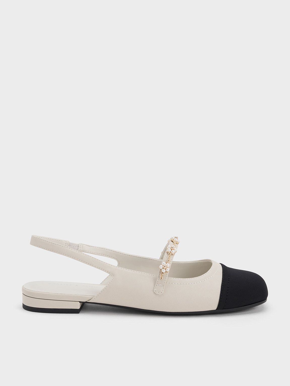 Chalk Toe-Cap Quilted Mary Janes - CHARLES & KEITH ID