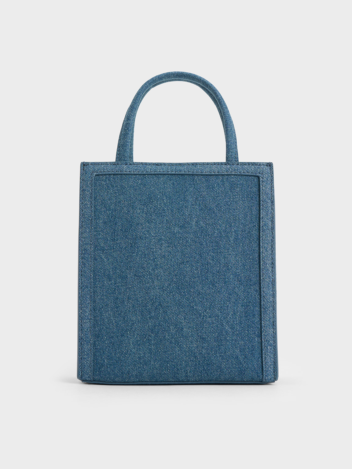 Blue Denim Double Handle Tote Bag | CHARLES & KEITH