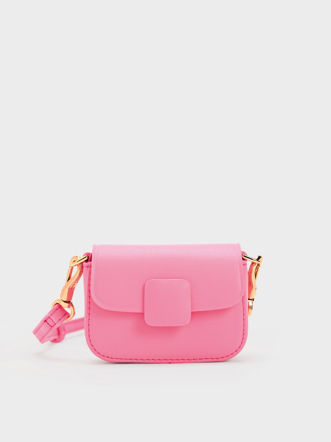 Pink Micro Koa Square Push-Lock Bag - CHARLES & KEITH MY