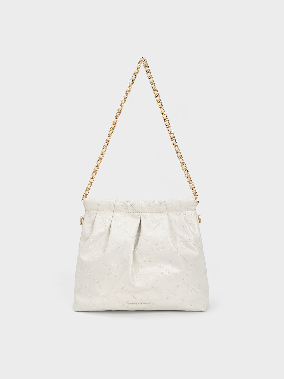 White Duo Chain Handle Shoulder Bag - CHARLES & KEITH International