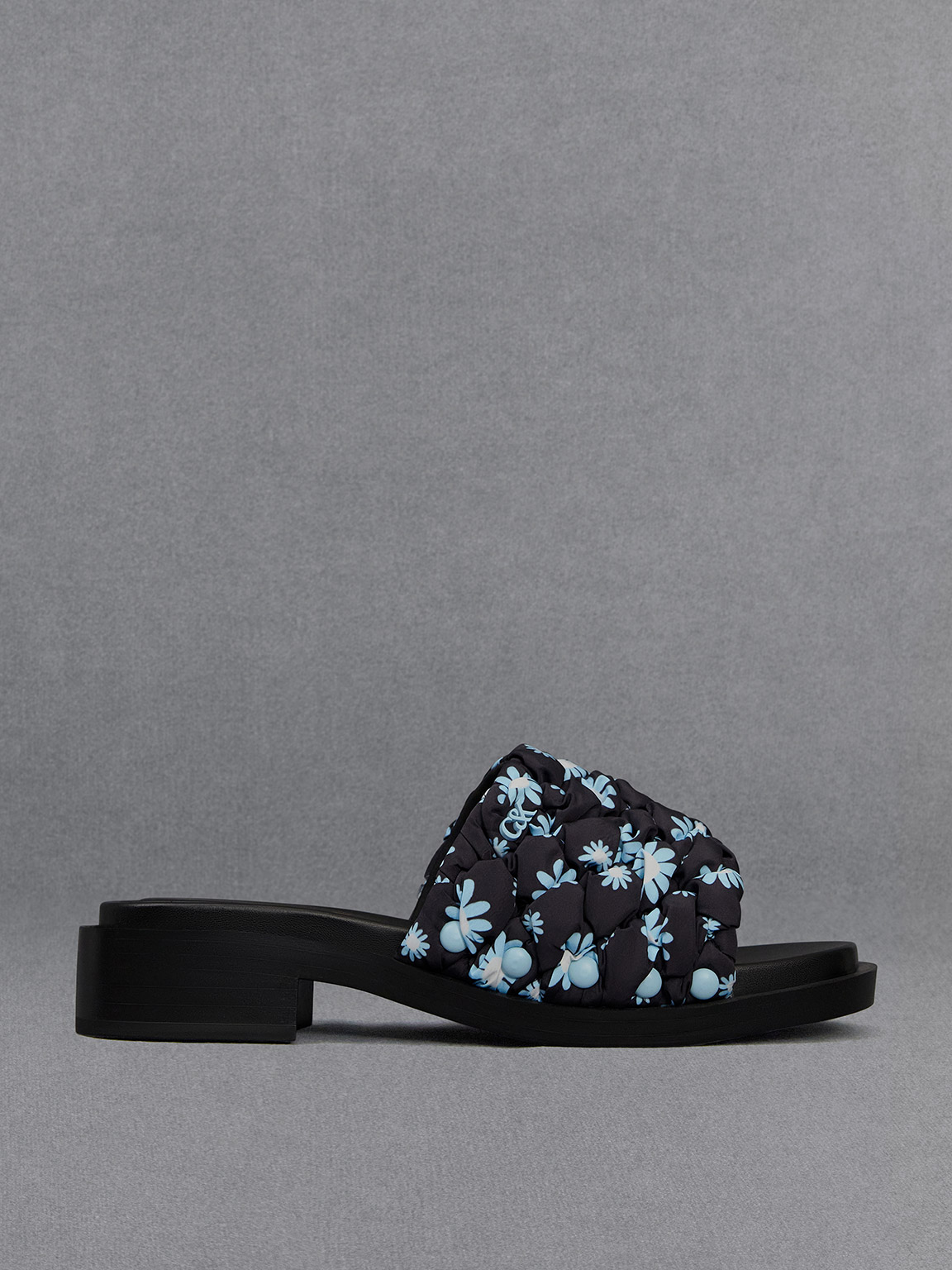 Multicoloured Nylon Puffy Floral Print Sandals CHARLES KEITH PH