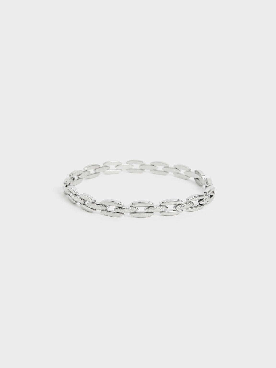 Silver Gabine Chain-Link Choker Necklace - CHARLES & KEITH US