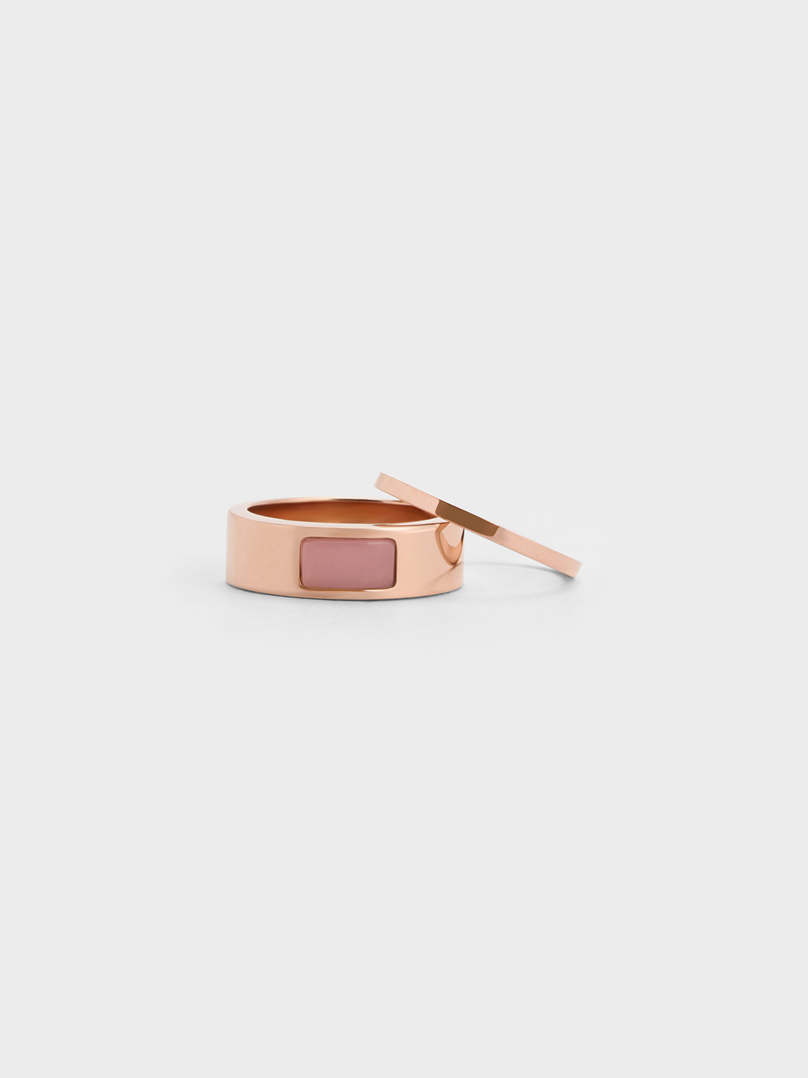 Charles & Keith - Women's Briar Square Two-Ring Set, Gold, S