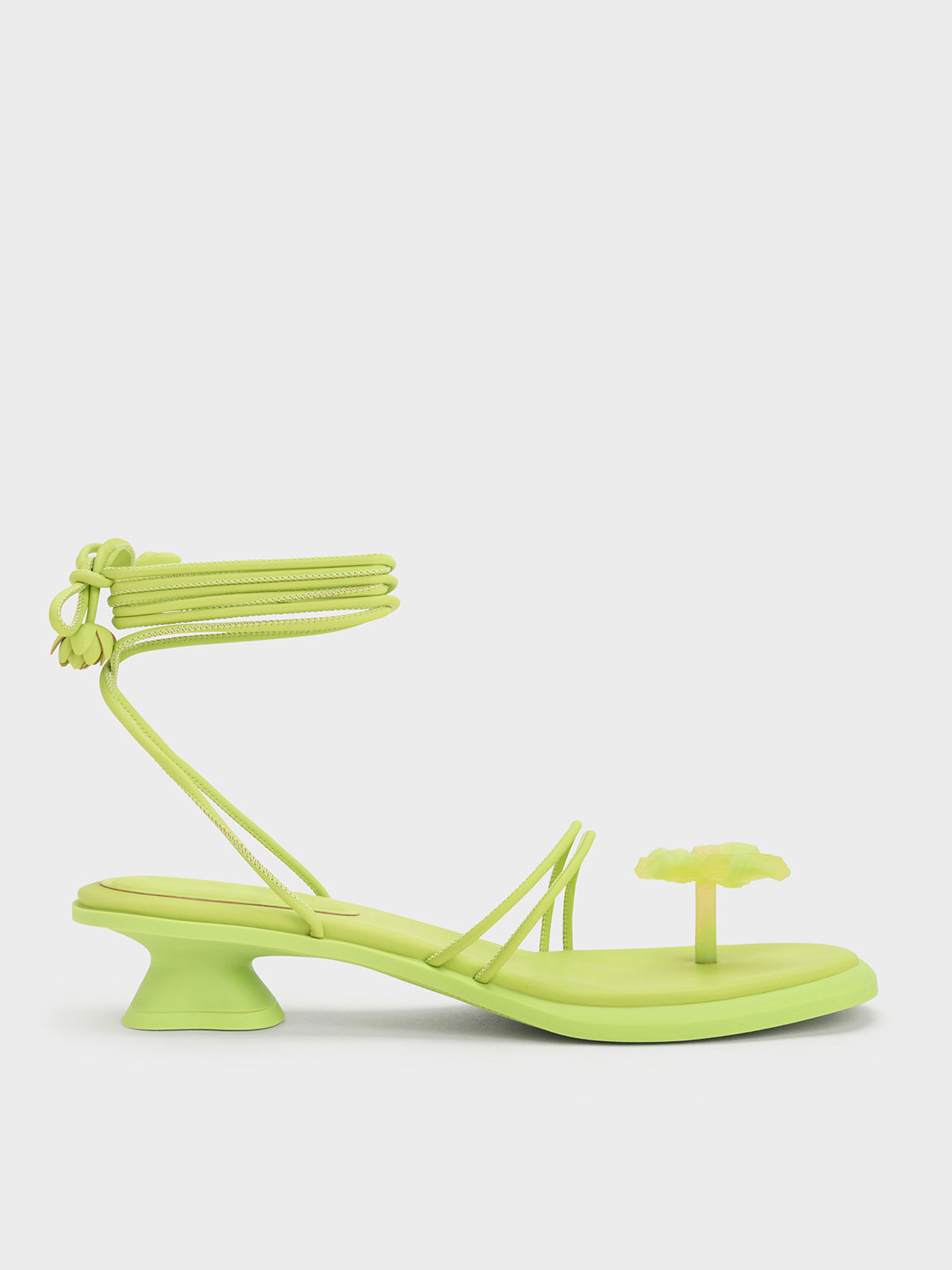 Charles & Keith Butterfly Tie-around Sandals In Lime