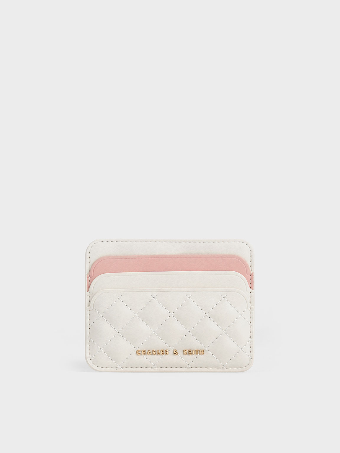 Cream Quilted Multi-Slot Card Holder - CHARLES & KEITH US
