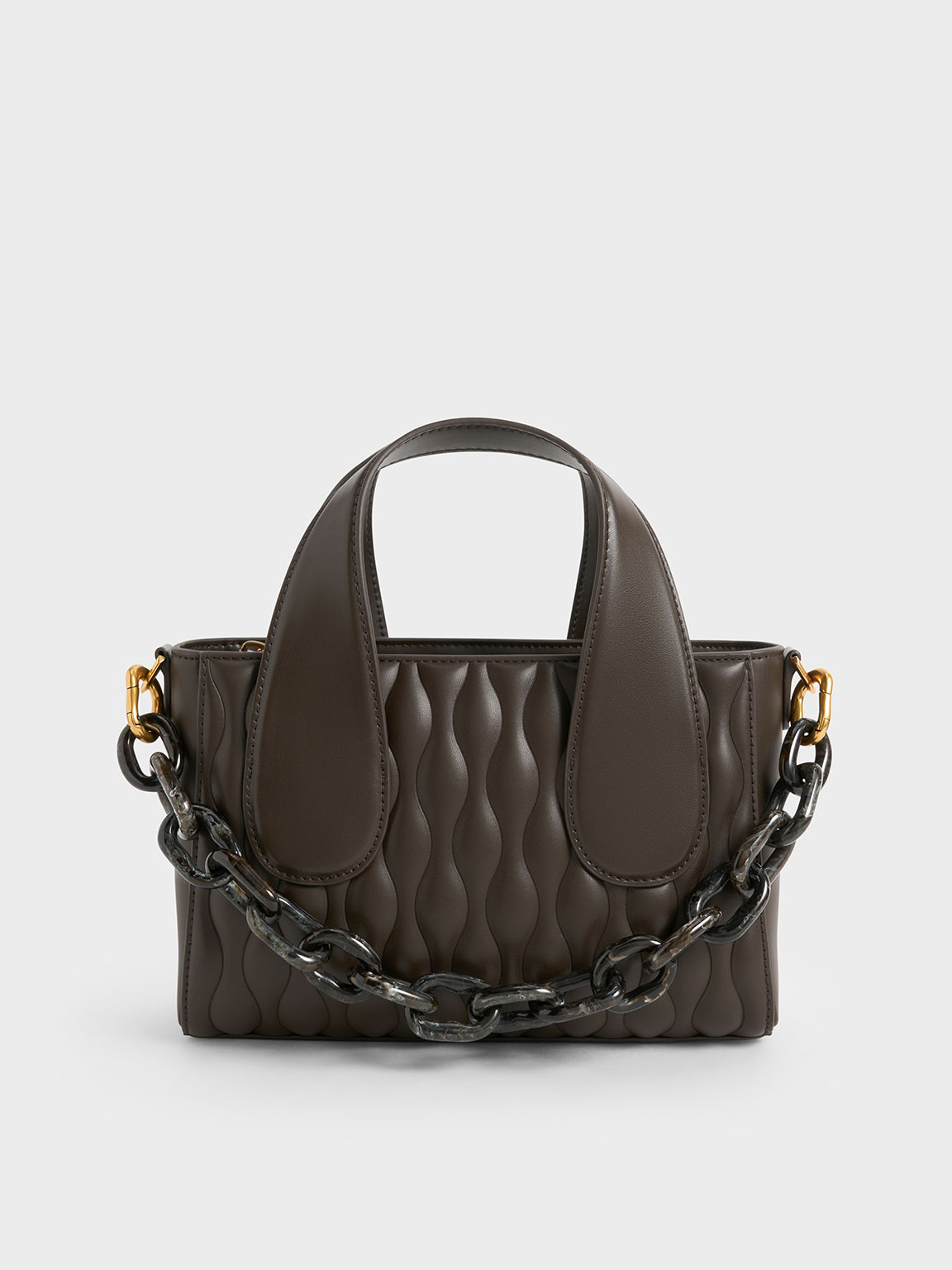 charles and keith textured tote bag