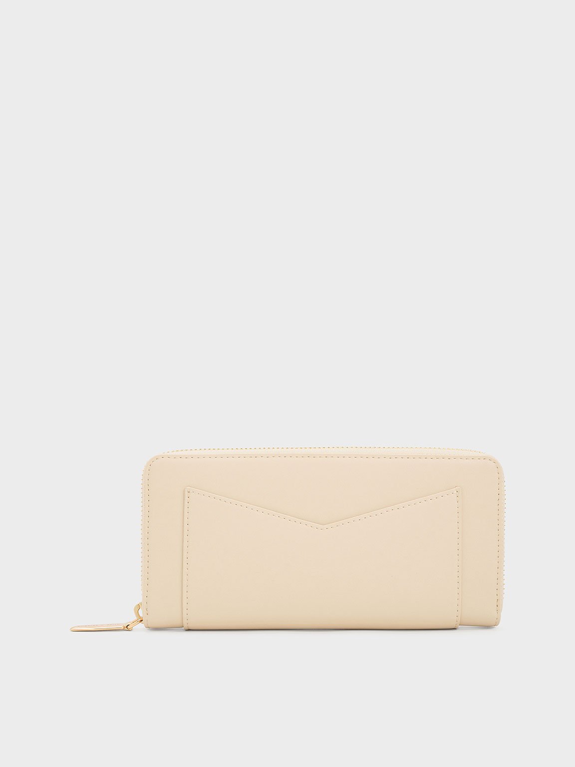 Beige Gaia Zip-Around Wallet - CHARLES & KEITH SG