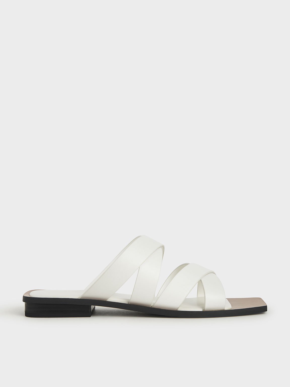 White Crossover Flats - CHARLES & KEITH International